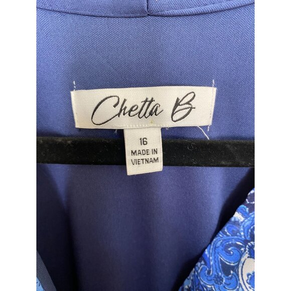 Chetta B‎ Womens Blue Paisley Maxi Dress Size 16 Sleeveless Summer Polyester - Picture 4 of 8